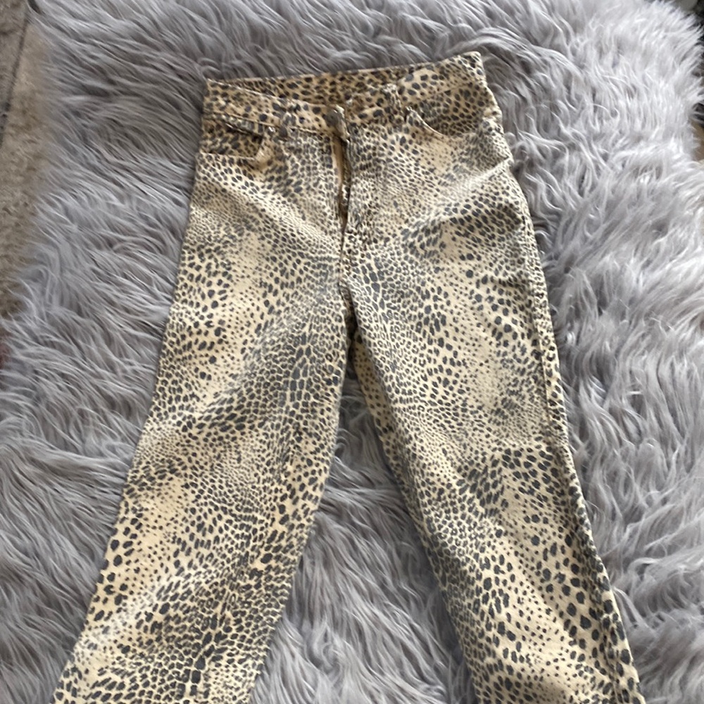 Peter Golding leopard stretch pants
